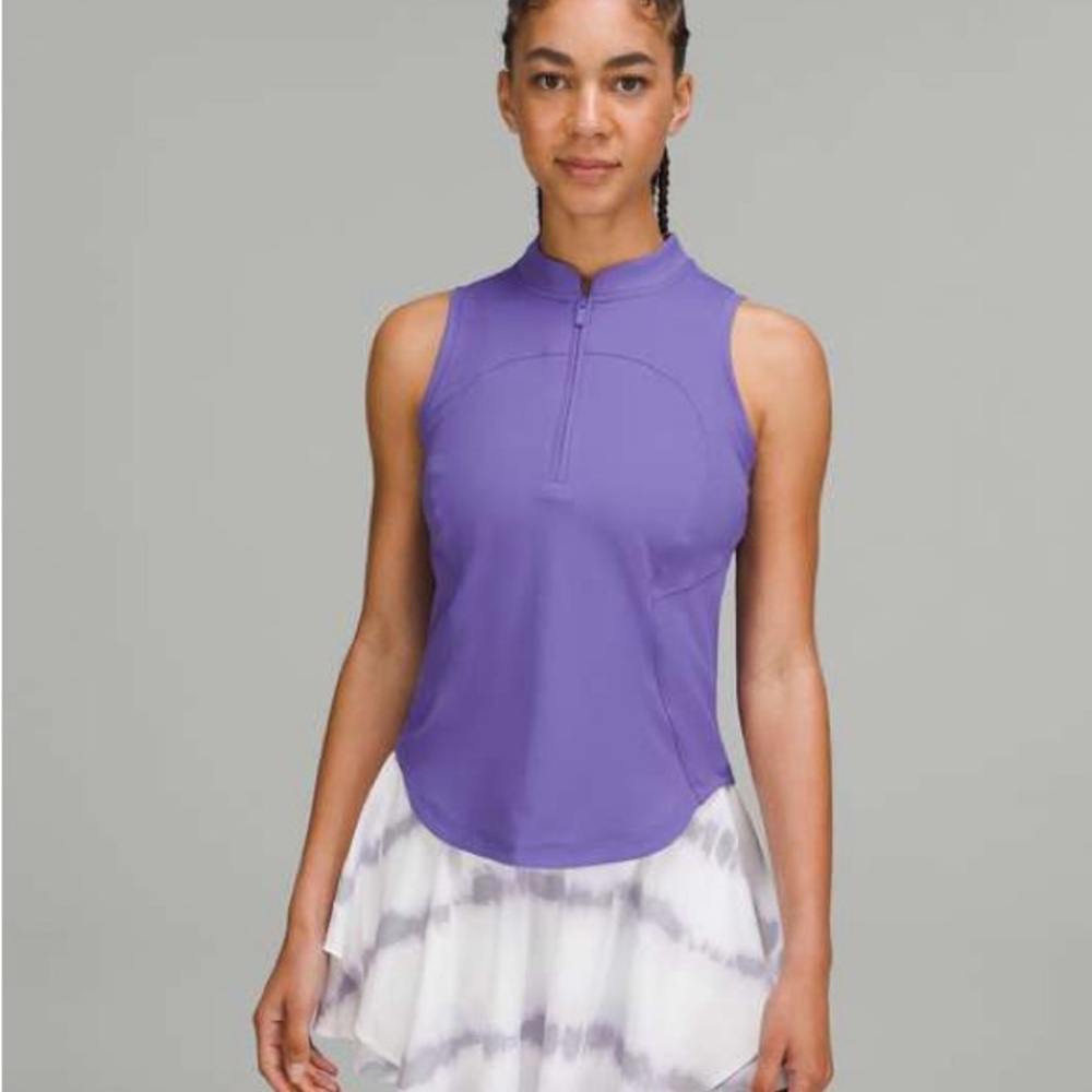 Lululemon Front Zip Mock-Neck Tennis Tank Top